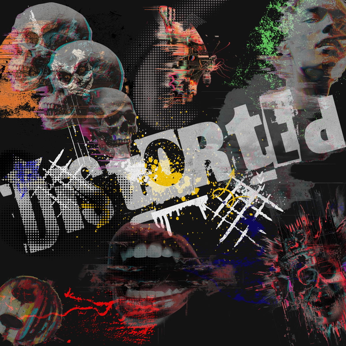 Grunge Aesthetic Graphic T-Shirt Alternative "Distorted" Text