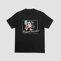Black Graphic T-Shirt with Smoking Girl Grunge Style