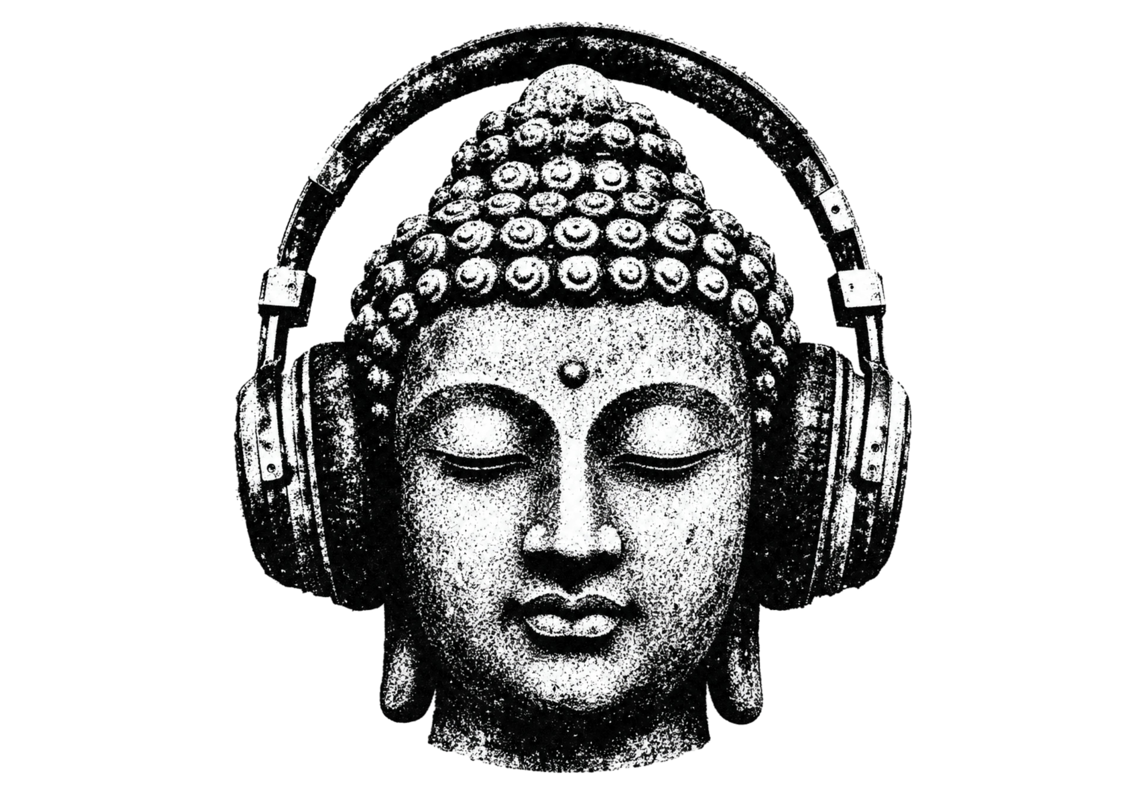 Mind Over Matter Simple Graphic Tee with Buddha
