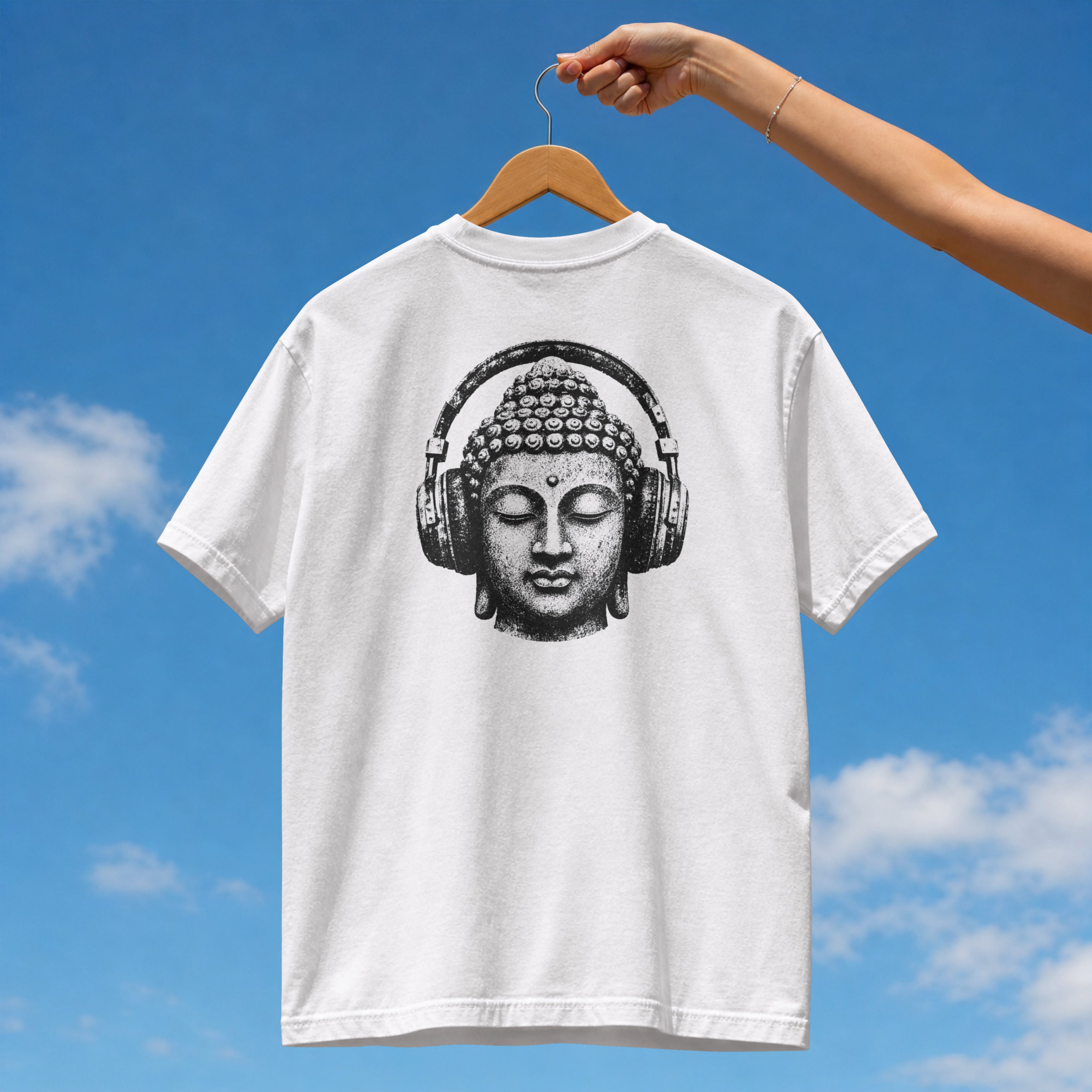 Mind Over Matter Simple Graphic Tee with Buddha